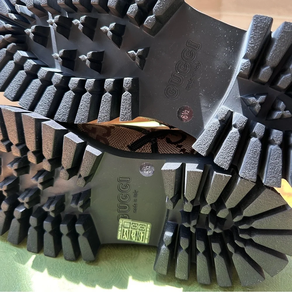 Gucci Maxi GG Canvas Lace Up Boots Size 40.5 New with‎ Box - Picture 8 of 10